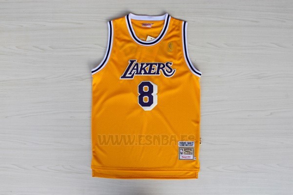 Camiseta Los Angeles Lakers Kobe Bryant #8 Retro Amarillo